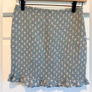 Mimi Chica Sea Foam Green Floral Mini Skirt